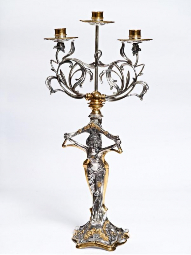 Серебряный Канделябр на 3 свечи Фея