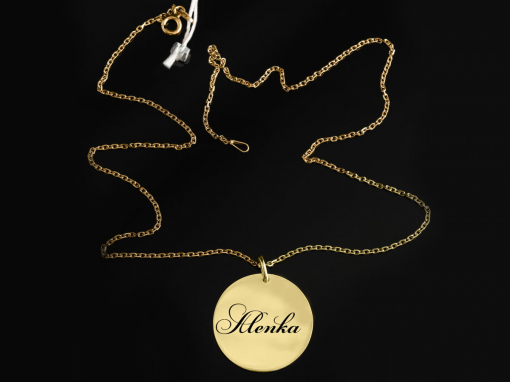 Позолоченный кулон из серебра "Имя"