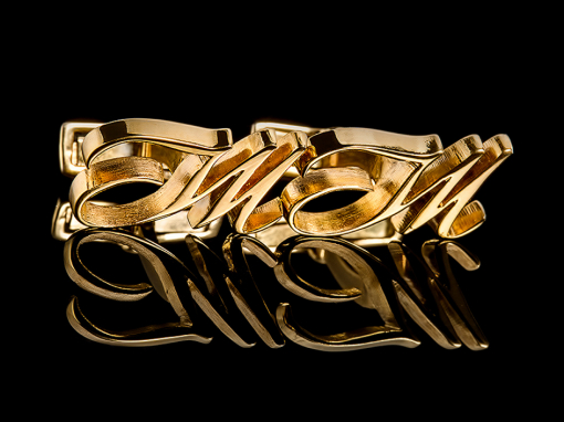 Золотые запонки с инициалами "JM"