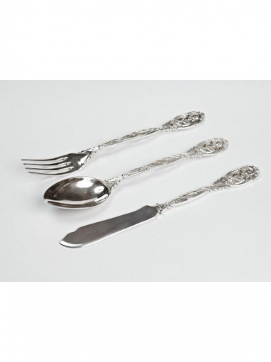 Серебряный Набор для десерта Ажур