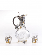 Набор для напитков с инкрустацией серебром Виноград