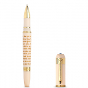 Роллеровая ручка Tibaldi Our Father Christmas Collection Yellow Gold, White with Gold Prayer