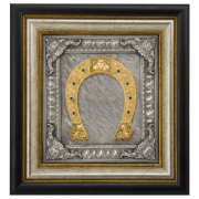 Коллаж "Подкова" на серебряном фоне