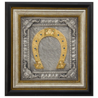 Коллаж "Подкова" на серебряном фоне