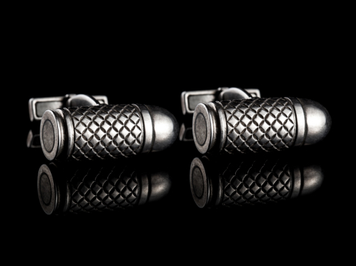 Стильные золотые запонки "Патрон"