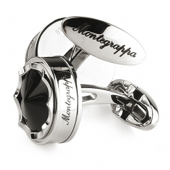 Запонки Montegrappa Parola Stainless Steel, Black Cufflinks