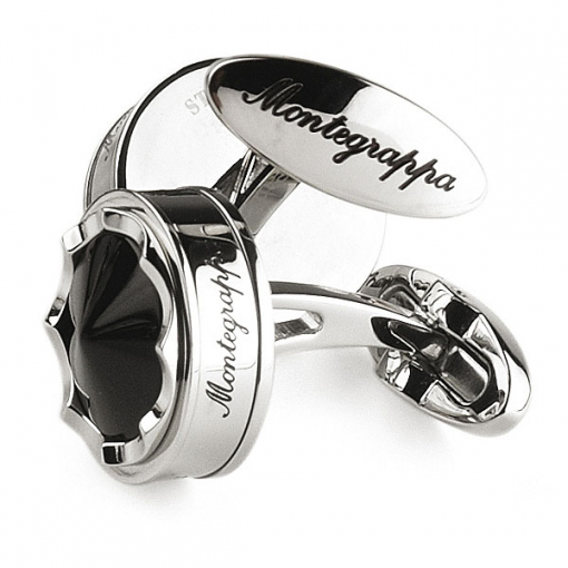 Запонки Montegrappa Parola Stainless Steel, Black Cufflinks