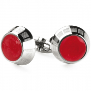 Запонки Montegrappa Miya Stainless steel, Red top Cufflinks