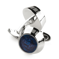 Запонки Montegrappa Miya Stainless steel with Midnight, Blue Cufflinks