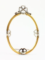 Фоторамка серебряная овальная