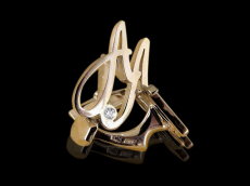 Золотые запонки с инициалами "АЛ"