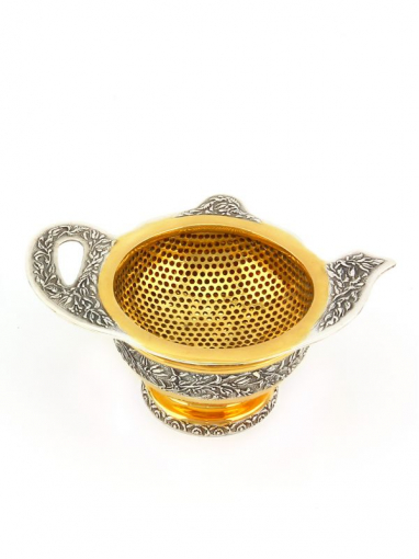 Серебряное Ситечко для чая с подставкой Чайник