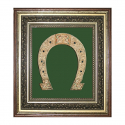 Коллаж 'Подкова' на зеленом фоне