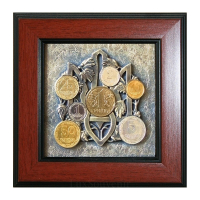 Коллаж "Трезубец с монетами"