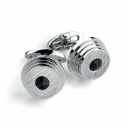 Запонки Montegrappa Stairway Stainless Steel, Black crystal insert Cufflinks