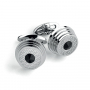 Запонки Montegrappa Stairway Stainless Steel, Black crystal insert Cufflinks