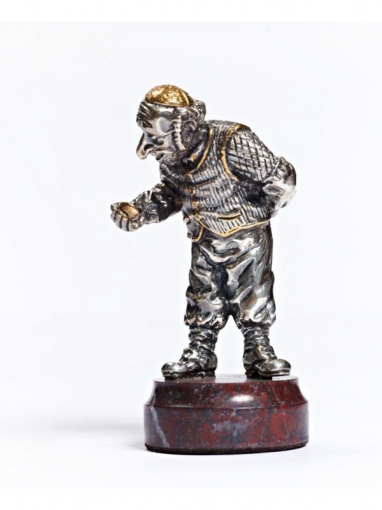 Серебреная Статуэтка Еврей с часами