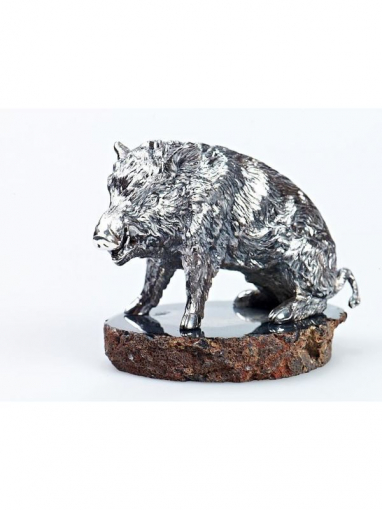 Серебреная Статуэтка Кабан