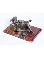 Серебреная Статуэтка Охотник на привале