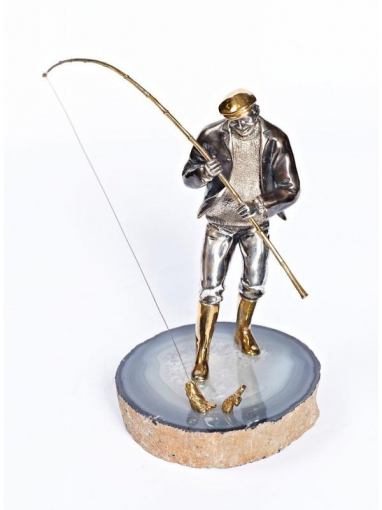 Серебреная Статуэтка Рыбак