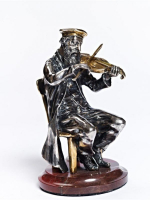 Серебреная Статуэтка Скрипач на стуле