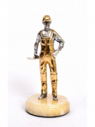 Серебреная Статуэтка Строитель маленькая