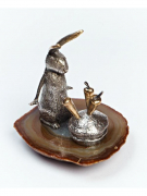 Серебреная Статуэтка Зайчик с морковками
