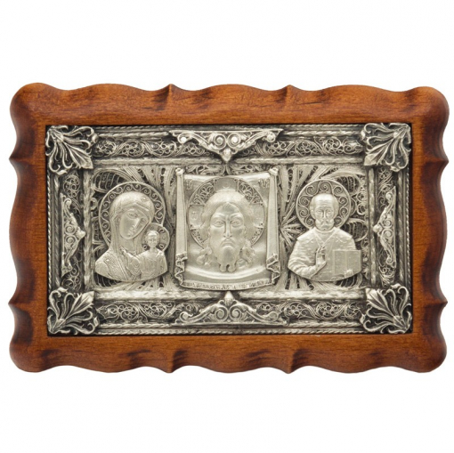 Триптих автомобильный (Дерево/Серебро 925-й пробы)