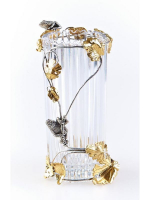 Серебреная Ваза хрустальная Лягушки