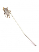 Серебреная Закладка Кот с бабочкой