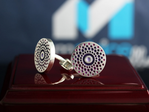 Серебряные запонки с логотипом