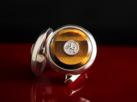 Запонки с камнем "Тигровый глаз"