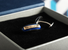 Серебряные именные запонки "David Latter"